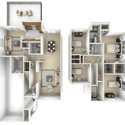4 Bedroom Floor Plan | base housing cherry point nc | Atlantic Marine Corps Communities at Cherry Point