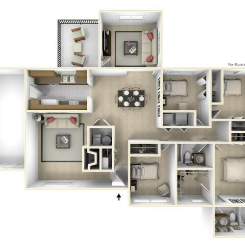 4 Bedroom Floor Plan | base housing cherry point nc | Atlantic Marine Corps Communities at Cherry Point