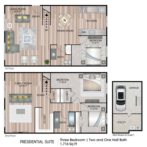 floor plan presidential suite townhome