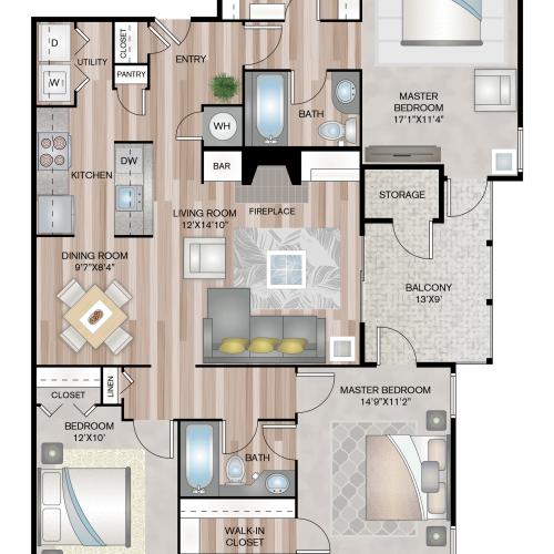 The Aspen 1 Bed Apartment Chase Arbor
