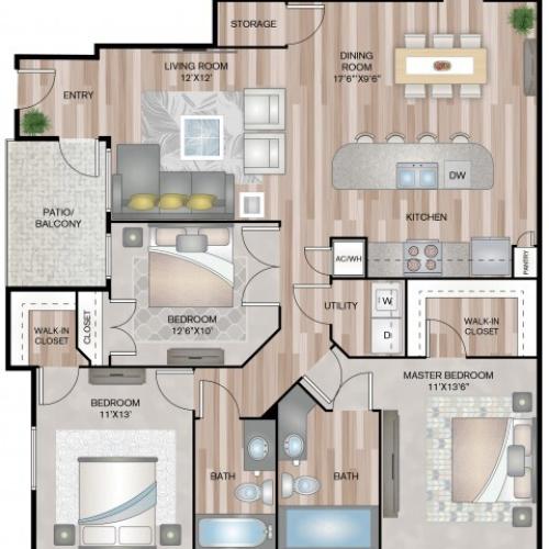 The Studio Grand 1 Bed Apartment Fountains At Chatham Parkway