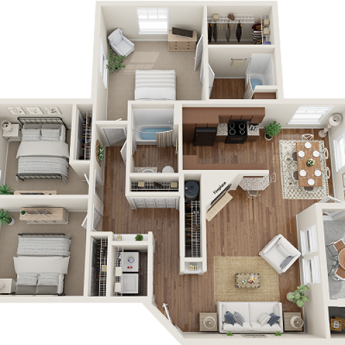 overlook park 3 bedroom apartment floor plan