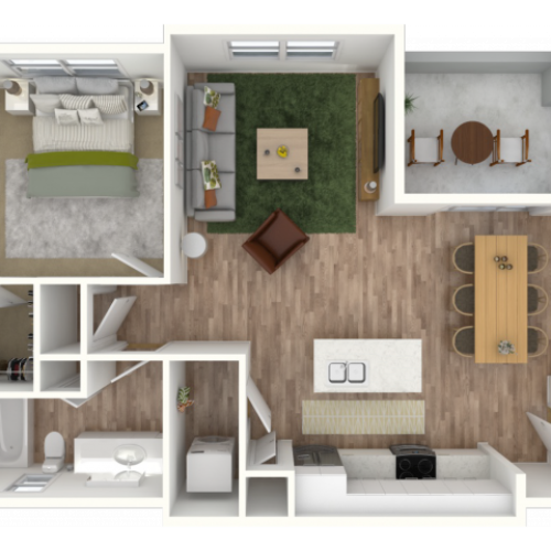 Cobalt 1 Bed Apartment Acero at Algodon Center Apartments For
