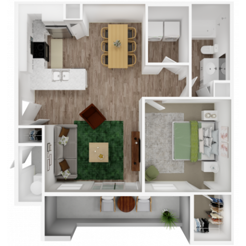 Cobalt 1 Bed Apartment Acero at Algodon Center Apartments For