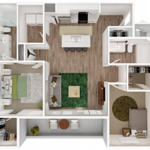 Cobalt 1 Bed Apartment Acero at Algodon Center Apartments For