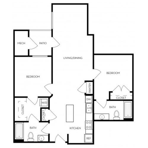 Brio 2 Bed Apartment Moda Granary Place