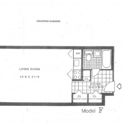 MODEL I 1 BDRM 1 Bed Apartment Chadwick Gardens Apartments