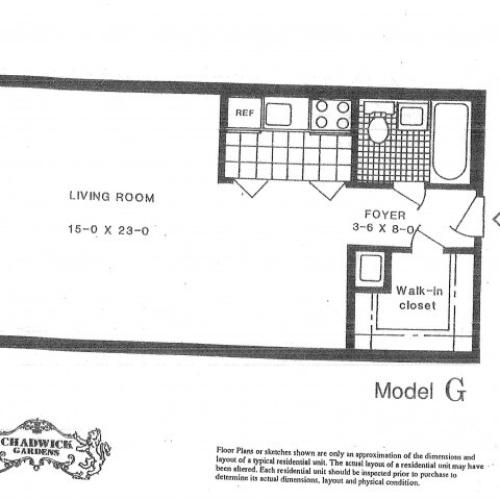 MODEL I 1 BDRM 1 Bed Apartment Chadwick Gardens Apartments