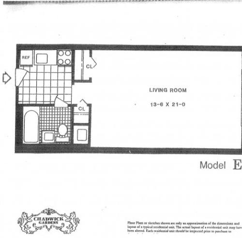 MODEL I 1 BDRM 1 Bed Apartment Chadwick Gardens Apartments