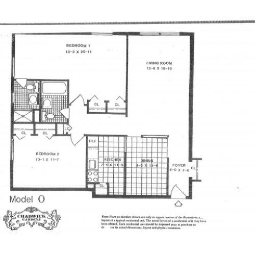 MODEL I 1 BDRM 1 Bed Apartment Chadwick Gardens Apartments