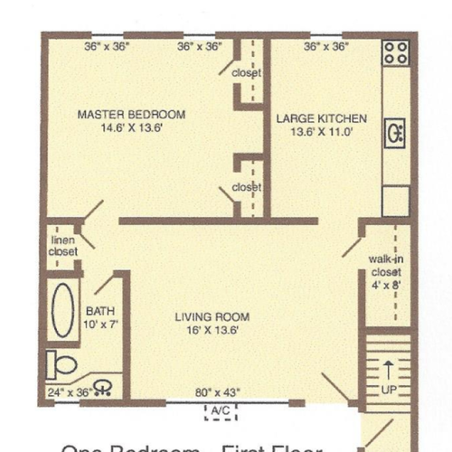 Floor Plan 1| Gatehouse Apartments| Apartments in Edgewater Park NJ