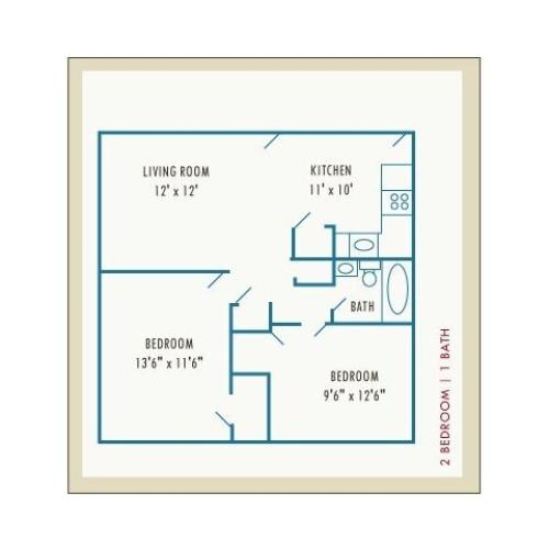 One Bedroom 1 Bed Apartment HADLEY PARK APARTMENTS