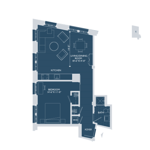 Loft 3 Studio Floor Plan 381 Congress Apartments In Boston, MA