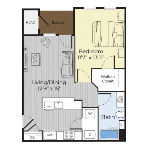 One Bedroom Annex floor plan