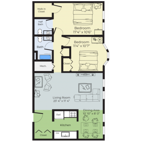 The Jackson 1 Bedroom Floor Plan Boulder Park Apartments in