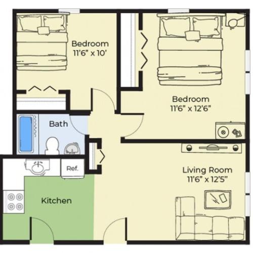 One BR Deluxe Floor Plan Apartments In Salem MA Princeton Crossing