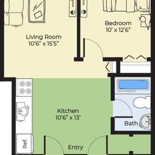 One Bedroom Standard Floor Plan Apartments In Salem Massachusetts