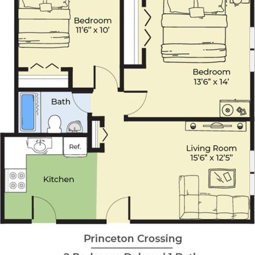 One Bedroom Standard Floor Plan Apartments In Salem Massachusetts