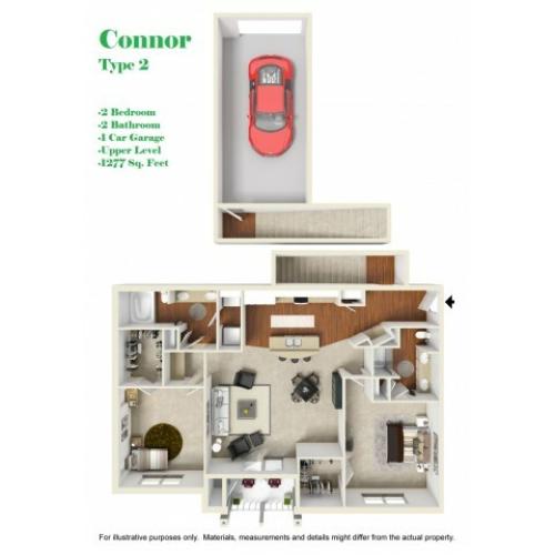 Kelly Reserve Apartments Overland Park Kansas Connor 2 Floor Plan