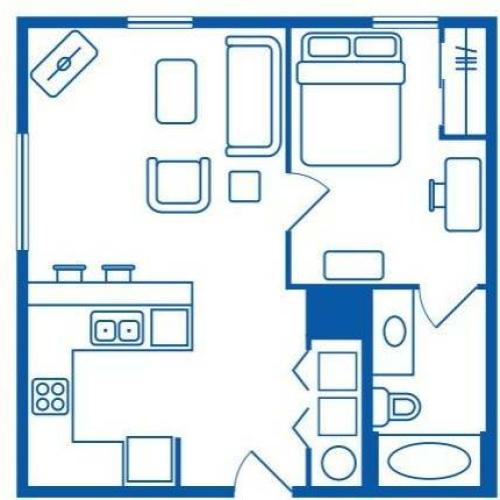 1 BEDROOM, 1 BATH A