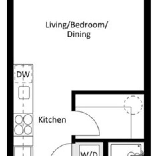 One Bedroom 1 Bed Apartment The Meridian Apartments