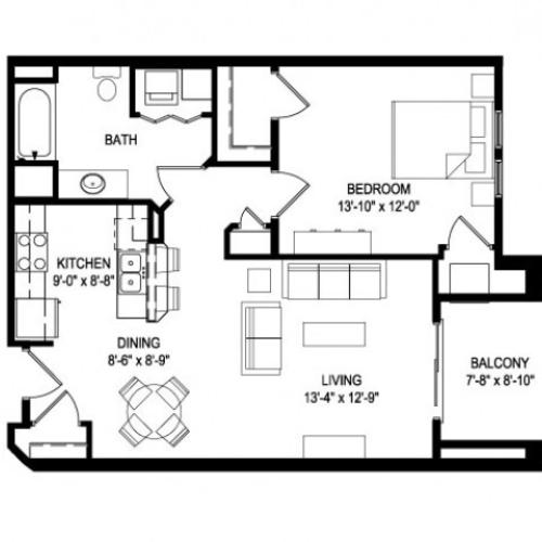 2 Bed + Den 2 Bed Apartment The West End
