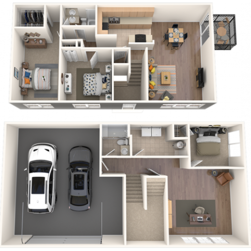 Three Bedroom Townhome with Two Car Garage