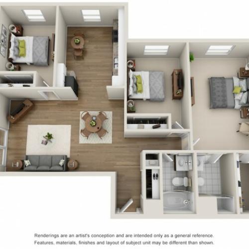 Floor Plan 7 | Mount Prospect Illinois Apartments | The Residences at 1550