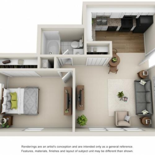 Floor Plan 3 | Apartments for Rent in Mount Prospect | The Residences at 1550