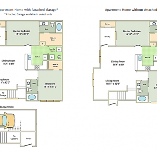 Hathaway Floor Plan | 2 Bedroom with 2 Bath | 1213 Square Feet | Cason Estates  | Apartment Homes