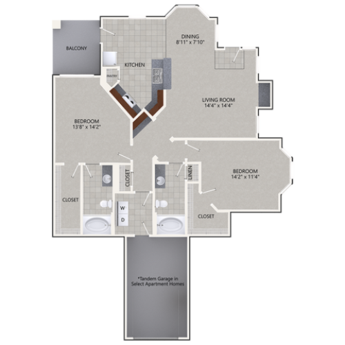 B4 2 Bed Apartment Cottonwood Ridgeview