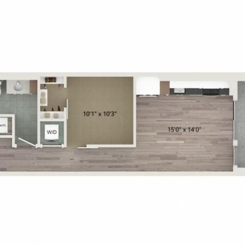 Urban UB2 Floor Plan | 1 Bedroom with 1 Bath | 619 Square Feet | Sugarmont | Apartment Homes