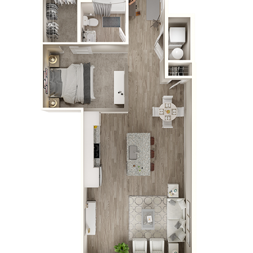 SC Floor Plan | Studio with 1 Bath | 844 Square Feet | The Alton Jefferson Park | Apartment Homes