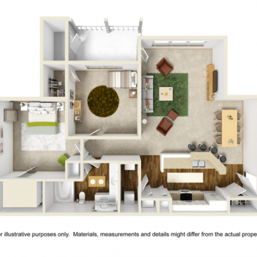 Laurel Renovated Floor Plan | 2 Bedroom with 1 Bath | 1053 Square Feet | Summer Park | Apartment Homes