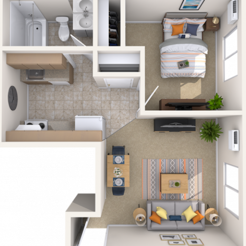 2 Bedroom 2 Bed Apartment Midway Park Apartments