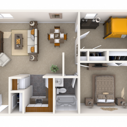 Emerald 1 Bed Apartment Newport Terrace Apartments