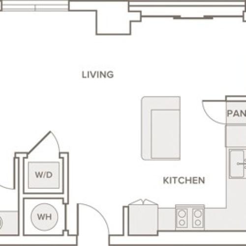 1023 to 1038 square foot two bedroom two bath apartment floorplan image