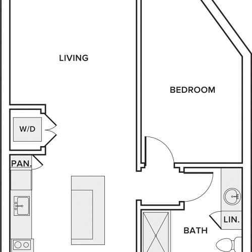 736 sq ft one bedroom one bathroom