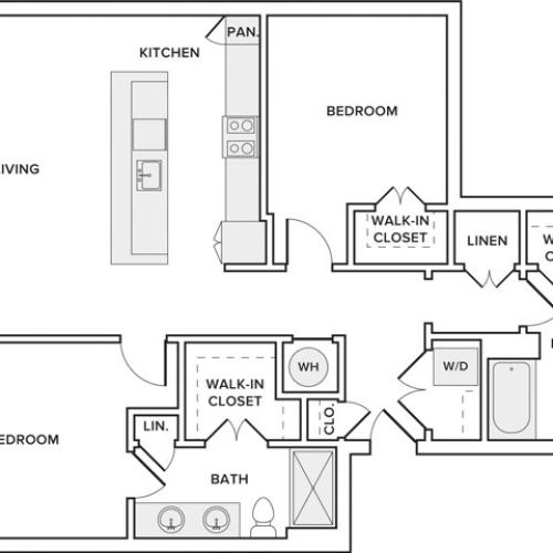 1234 sqft 2 bed 2 bath apartment
