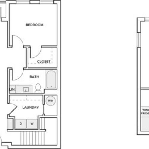 1632 to 1635 square foot two bedroom two bath loft apartment floorplan image