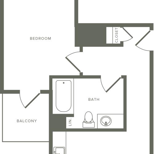 656 square foot one bedroom one bath floor plan image