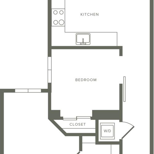 957-960 square foot two bedroom two bath apartment floorplan image