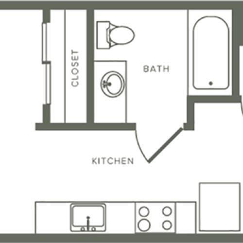 448 square foot studio one bath floor plan image