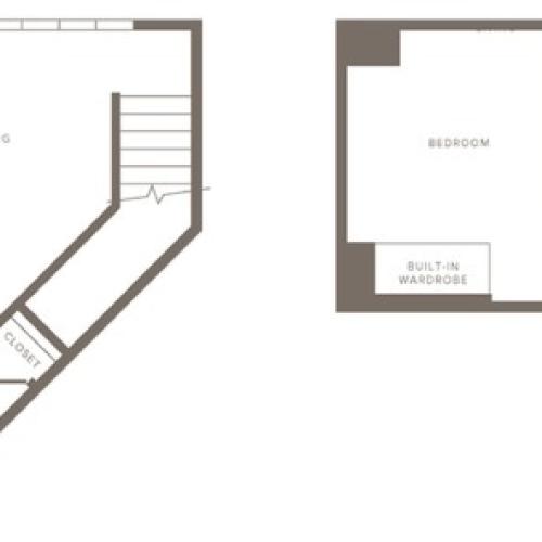 815 square foot one bedroom one bath apartment floorplan image