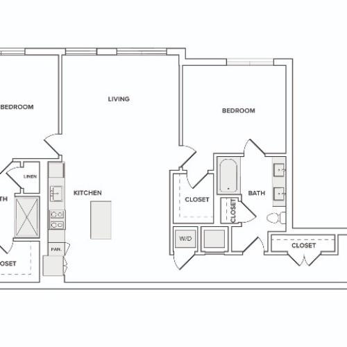 B13 2 bedroom floor plan