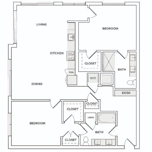 B11 2 bedroom floor plan