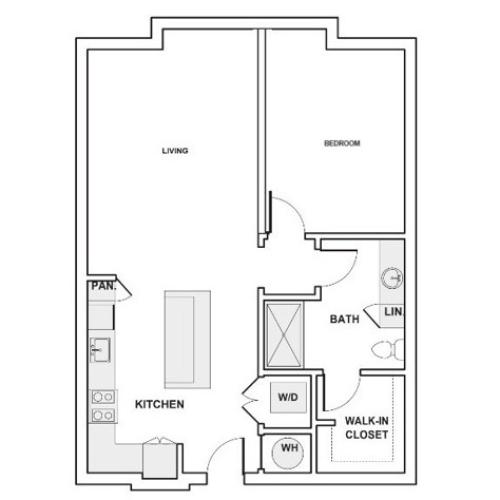 775 square foot one bedroom one bath floor plan image