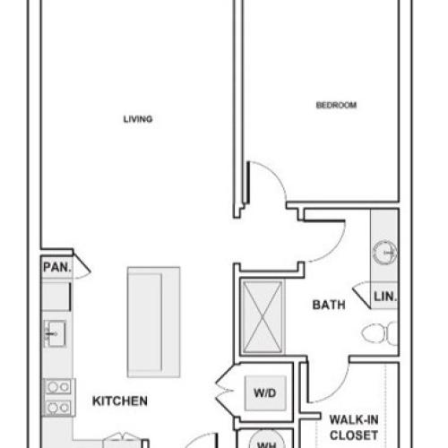 764 square foot one bedroom one bath floor plan image