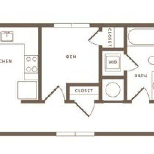 960 square foot two bedroom two bath apartment floor plan image