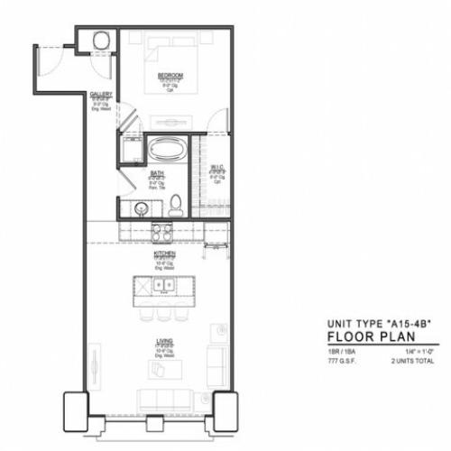 1 Bedroom Floor Plan | Luxury Apartments In Kansas City Missouri | The Power  Light Building